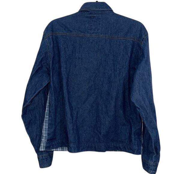 Western Cowboy Denim & Plaid Long Sleeve Shirt Size 18 - Picture 7 of 8